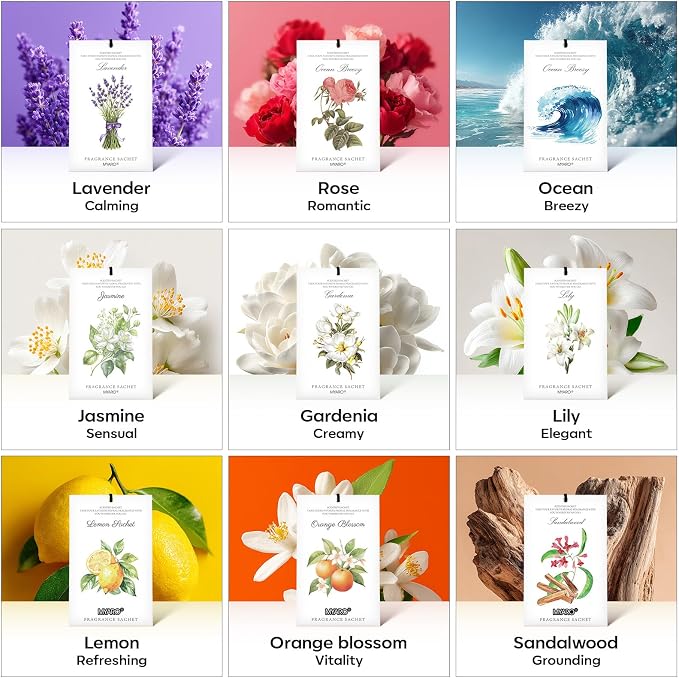 MYARO 12 Packs Scented Sachets for Drawer and Closet, Long-Lasting Sachets Bags - Image 8