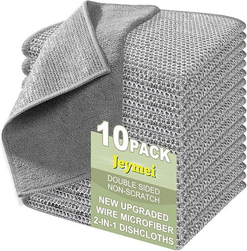 10 Counts Multipurpose Wire Dishwashing Rag, Non Scratch Wire Dishcloth by Jeymei