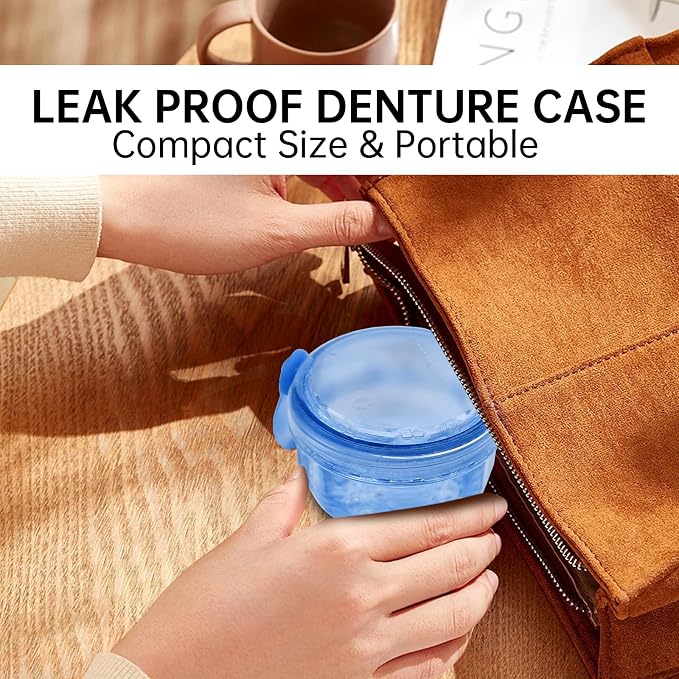 No Leak Partial Denture Case Retainer Bath Box Cup, Denture Soaking Cup False - Image 5