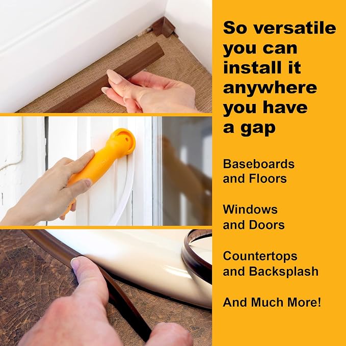InstaTrim The Original Flexible Trim - 10ft Dark Brown 1/2" Wide Caulk Tape - - Image 4