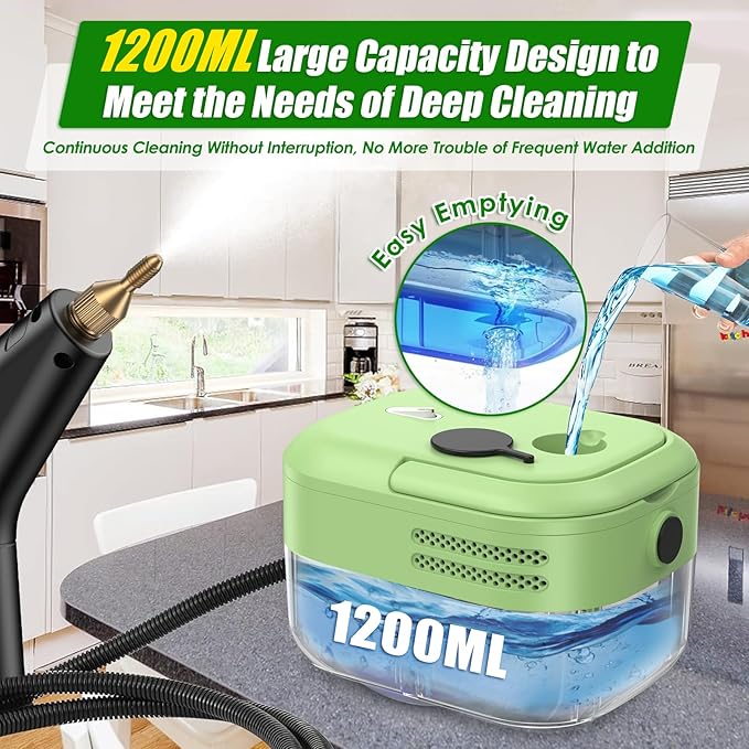 8-in-1 Handheld Steam Cleaner, 2200W High Pressure Steam Cleaner, 1.2L Portable - Image 4