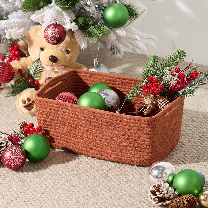 Small Storage Baskets for Organizing | Closet Organizer Bins | Shelf Toy Basket - Image 4