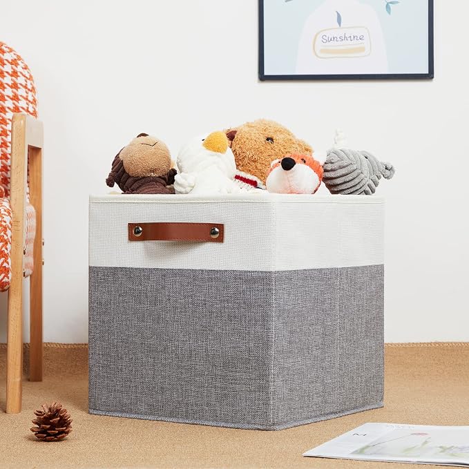 HNZIGE Fabric Storage Cubes 12x12 Cube Storage Bins, Decorative Cube Organizers - Image 4