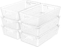 Simple Houseware Stackable Plastic Woven Basket Organizer, 6 Pack, 14.5" x 8.5" by SimpleHouseware