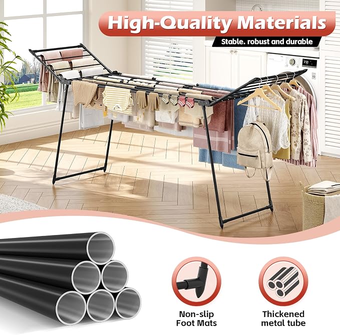 APEXCHASER Clothes Drying Rack Foldable, Large Drying Rack Clothing Retractable - Image 5