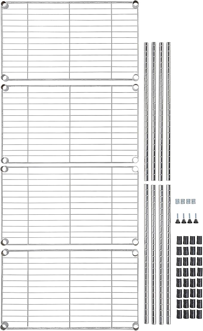 Amazon Basics 4-Shelf Adjustable, Storage Shelving Unit, Steel Organizer Wire - Image 7