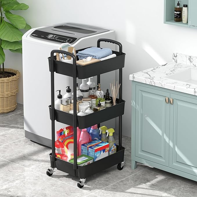 Sywhitta 3-Tier Plastic Rolling Utility Cart - Image 5