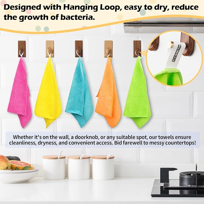 FIXSMITH Microfiber Cleaning Cloth, 20 Pack Cleaning Rags, Cleaning Towels - Image 3