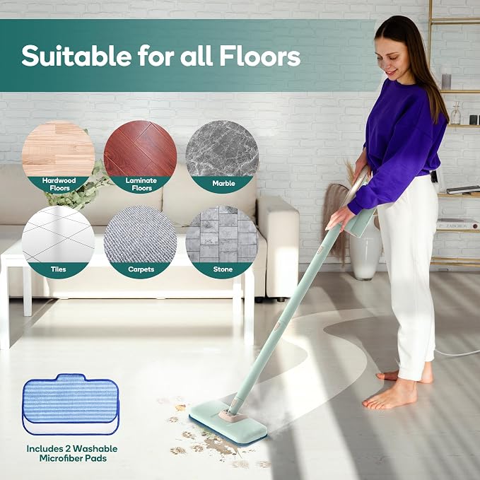 Newbealer Steam Mop & Detachable Handheld Cleaner, 250ml 1200W Powerful Floor - Image 6