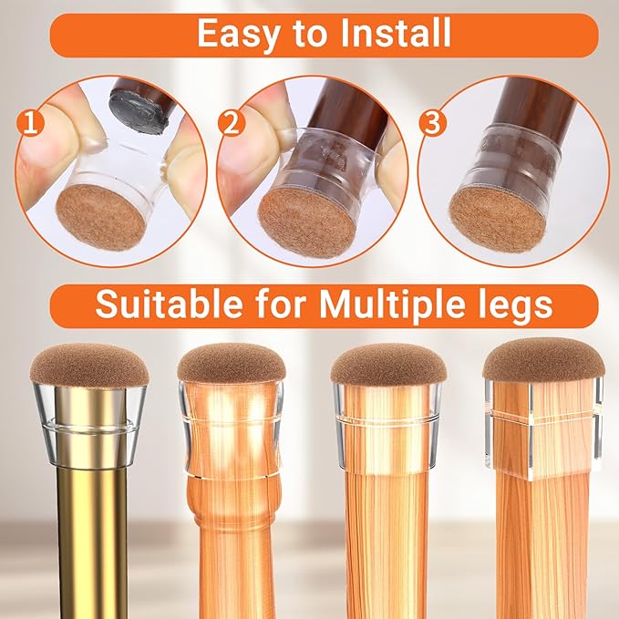 Chair Leg Floor Protectors Extra Small 24Pcs, Silicone Chair Leg Protectors - Image 5