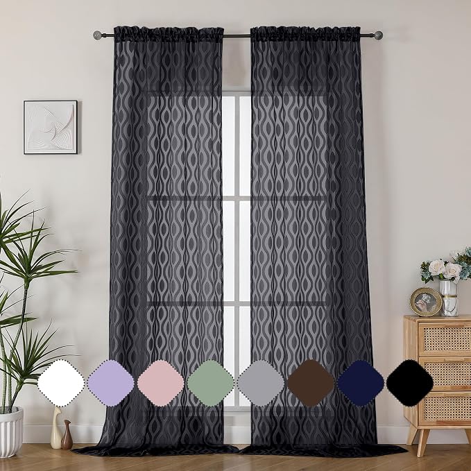 Aiyufeng Extra Long Sheer Curtains 96 Inches Long by Aiyufeng