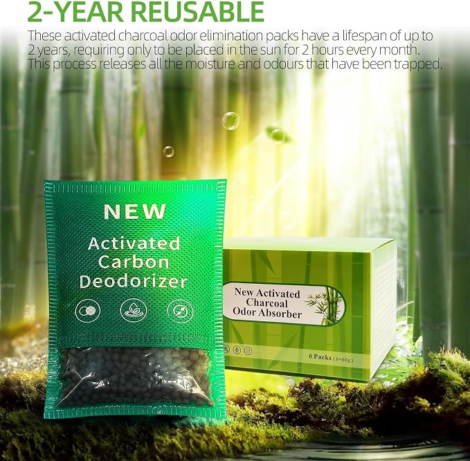 6 Pack New Type Activated Charcoal Odor Absorber, Refrigerator Deodorizer - Image 4