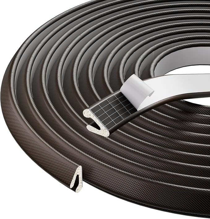 V Shape Foam Weather Stripping Door Frame Seal Strip 19.7FT Brown, Draft Stopper by KNEELISA