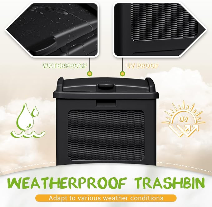 YESHOMY 2 Pack Outdoor Trash Can - Image 3