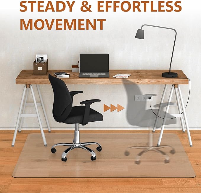 Office Chair Mat for Hardwood Floor- 46" x 60" Clear Desk Computer Chair Mat - Image 5