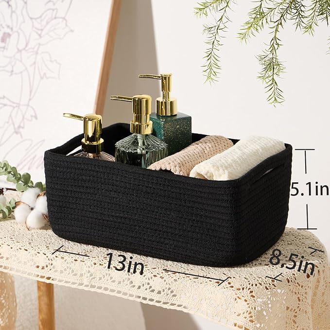 Small Storage Baskets for Organizing | Closet Organizer Bins | Shelf Toy Basket - Image 3