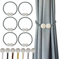 Hion Magnetic Curtain Tiebacks Gray Blue 6 Pack, Curtain Tiebacks Buckles by Hion