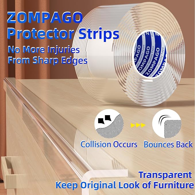 Clear Soft Corner Protectors for Furniture Strip, 2in x9.84FT, Sharp Edge & - Image 5
