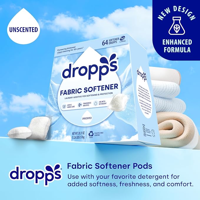 Dropps Laundry Fabric Softener Pods, Unscented - Image 2