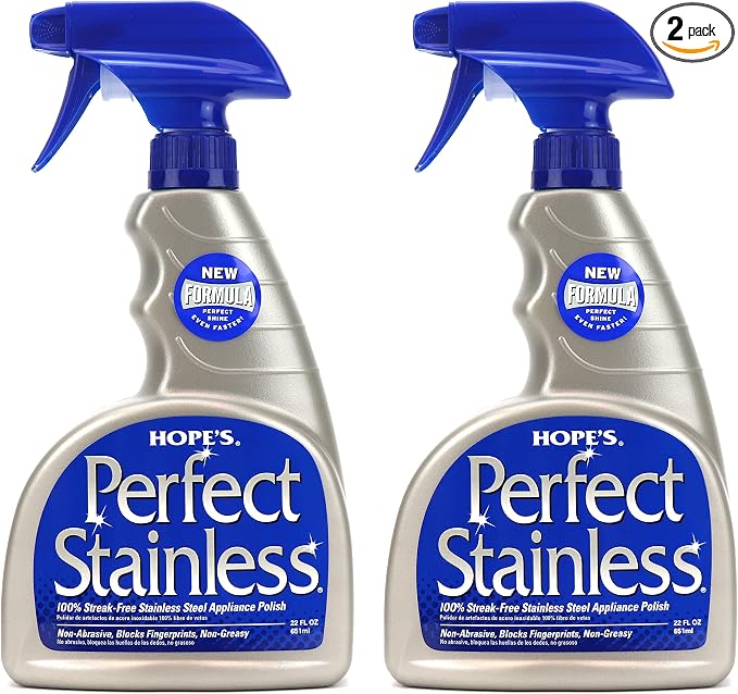 HOPE'S Perfect Stainless Steel Cleaner 22-Ounce, Streak-Free Self- Polishing by Hopes