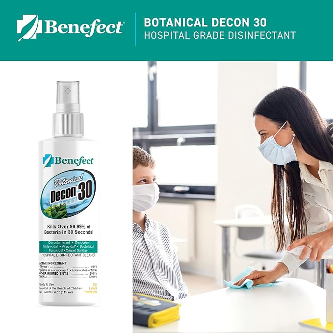 Benefect Botanical Decon 30 Disinfectant Cleaner, 4 oz. Spray Bottle, Light - Image 2