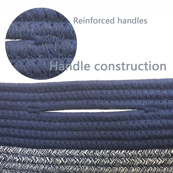 COMFY-HOMI 3PACK Rectangular Cotton Rope Basket - Image 5