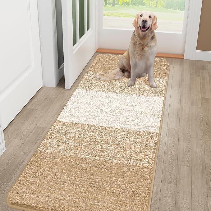 Kitinjoy Indoor Outdoor Door Mat, 48x30 Non-Slip Absorbent Dirt Trapper by Kitinjoy