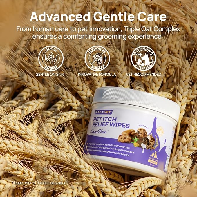 HICC PET Itch Relief Wipes for Dogs & Cats, Rapidly Relieves Itching, Soothes - Image 4
