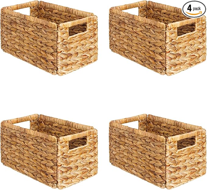 SpaceAid 4 Pack Wicker Basket, Storage Baskets by SpaceAid