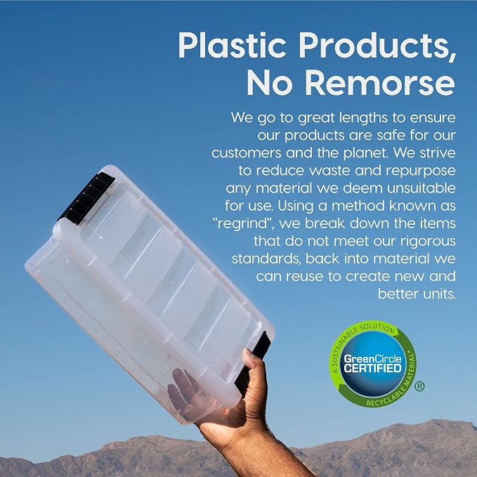 IRIS USA 32 Qt Stackable Plastic Storage Bins - Image 4