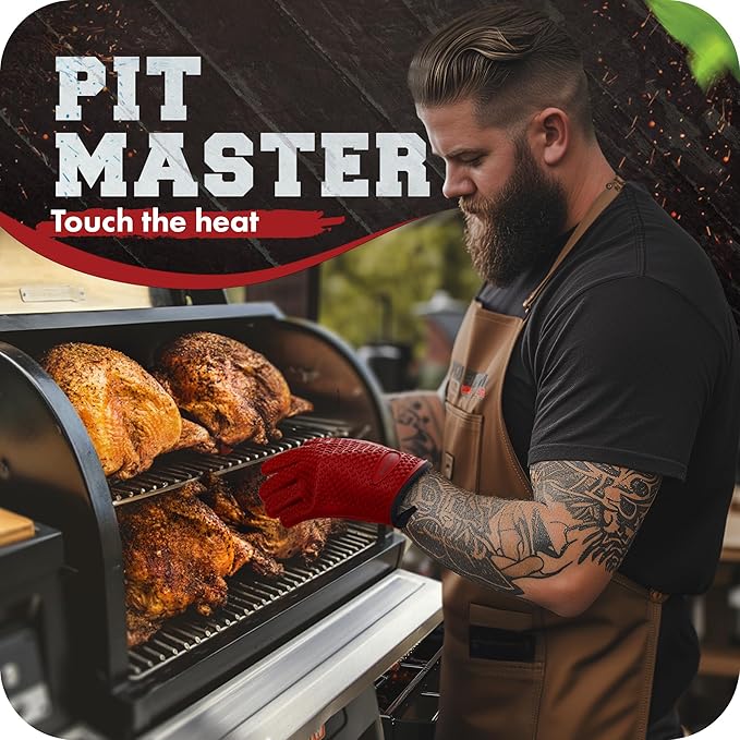 KITCHEN PERFECTION XL Silicone Smoker Oven Gloves-Extreme Heat Resistant BBQ - Image 3