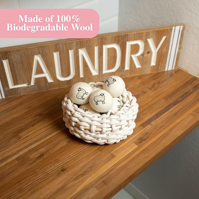 Lavender Scented Wool Dryer Balls – 6 XL Pack – Natural Fabric Softener - Image 6