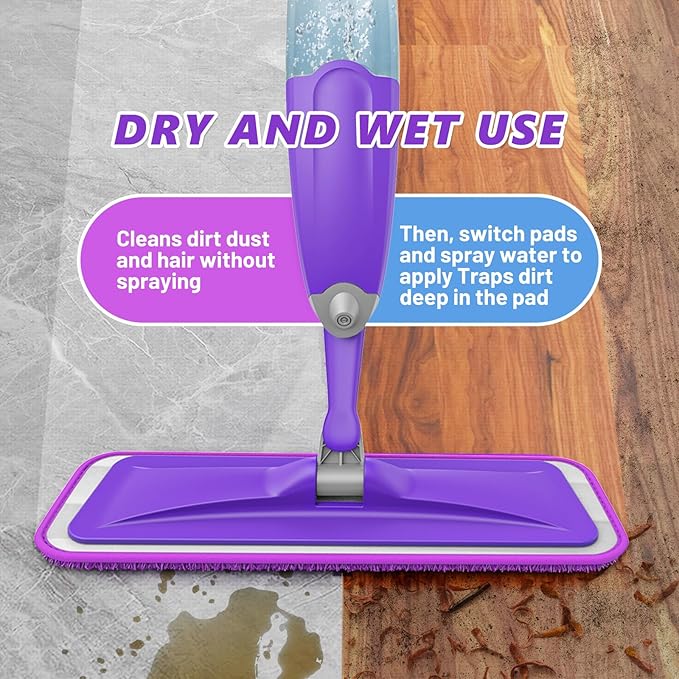 HOMTOYOU Spray Mops for Floor Cleaning: Wet Mop for Hardwood Tile Wood Laminate - Image 4