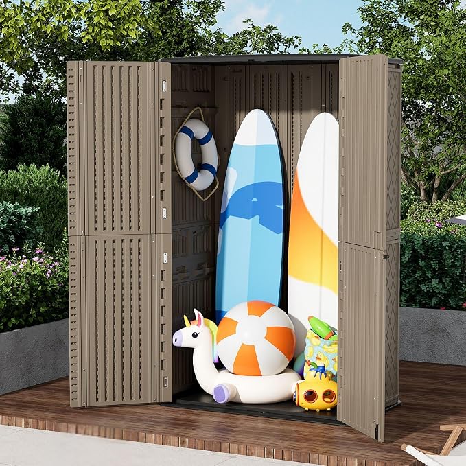 ZZM Large 67 Cu.ft Waterproof Storage Shed, Outdoor Storage Cabinet，Durable - Image 3