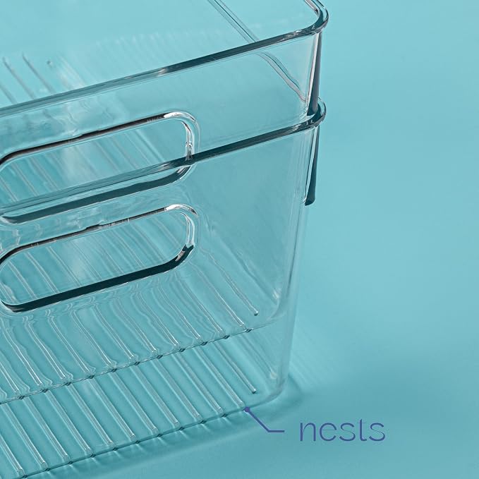 Plastic Food Storage 4 Pack Clear Container Bin - Image 4
