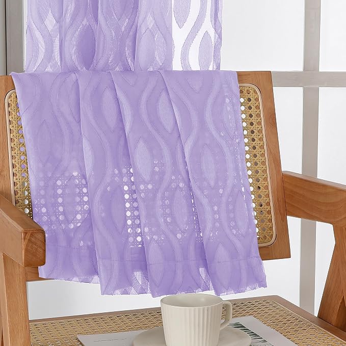 Aiyufeng Sheer Curtains 45 Inch Length 2 Panels, Farmhouse Soft Airy - Image 7