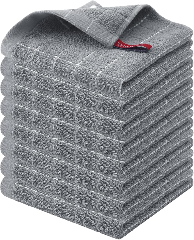 Homaxy 100% Cotton Terry Kitchen Dish Cloths, Ultra Soft and Absorbent Dish by Homaxy