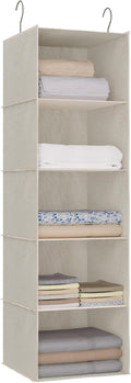Hanging Closet Organizer, Easy Mount Foldable 5-Shelf Hanging Closet Wardrobe by DonYeco