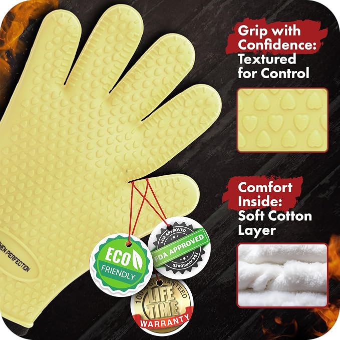 KITCHEN PERFECTION S Silicone Smoker Oven Gloves - Image 2