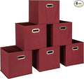 Household Essentials Fabric Storage Cube Bins, 6 Piece Set, Strong Poly-Woven by HouseholdEssentials