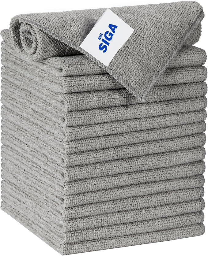 MR.SIGA Microfiber Cleaning Cloth, All-Purpose Microfiber Towels, Streak Free by MRSIGA