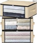 HomeHacks Storage 3-Pack Clothes Organizer Storage Bags Foldable Storage Box by HomeHacks