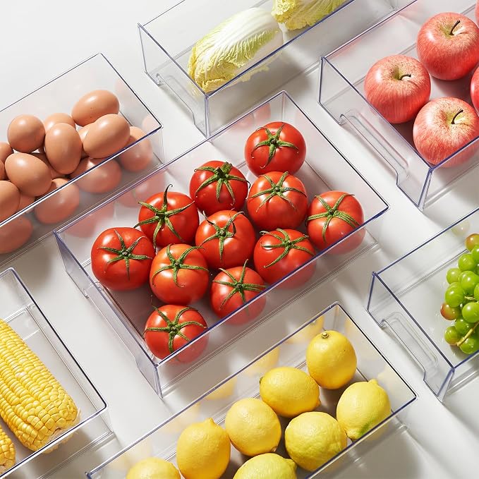 PeJeyiee Clear Stackable Refrigerator Organizers and Storage Drawers - Image 7