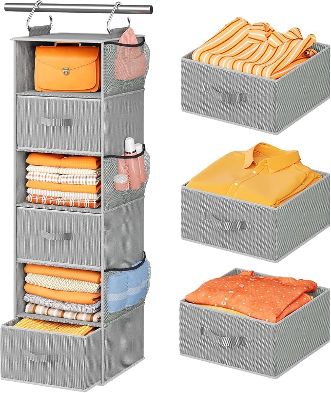Pipishell Hanging Closet Organizer 6-Shelf, Hanging Shelves by Pipishell