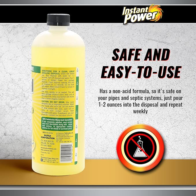 Instant Power Disposal and Drain Cleaner – Liquid Enzyme Clog Remover, Cleans - Image 4