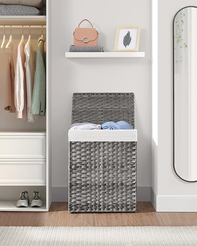 SONGMICS Laundry Hamper with Lid, 90L Clothes Hamper with 2 Removable Liner Bags - Image 9