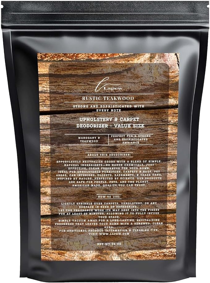 Rustic Teakwood Carpet Freshener Powder Refill 36 oz | Powerful Odor Eliminator by Lapew