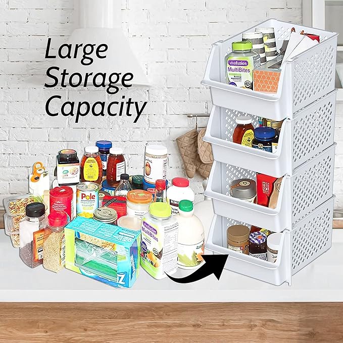 Skywin TidyFriend Plastic Stackable Storage Bins - Image 2
