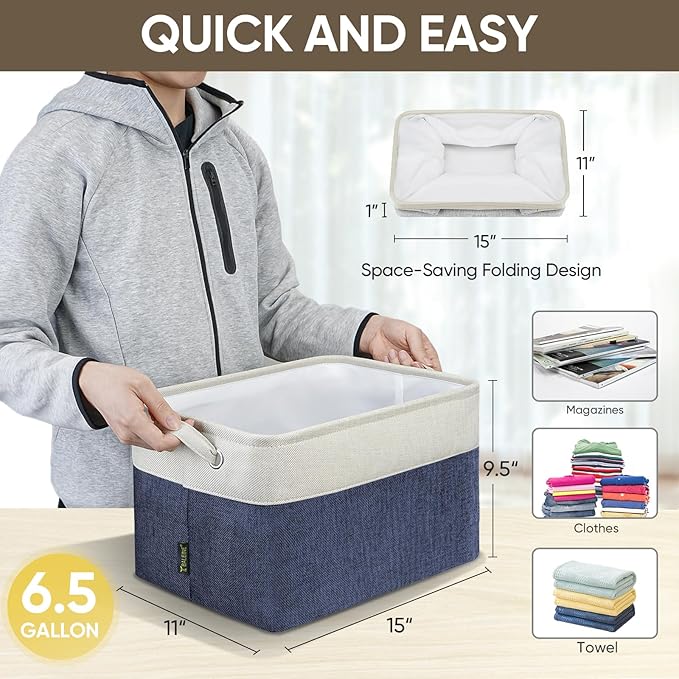 BALEINE 4 Pack Fabric Storage Bins - Image 4