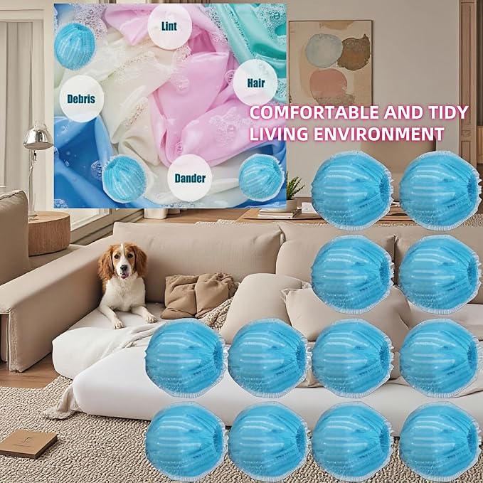 12 PCS Pet Hair Remover for Laundry & Dryer, Reusable Laundry Lint Catcher - Image 6